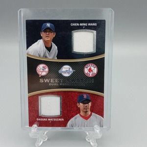Chien-Ming Wang and Daisuke Matsuzaka Sweet Swatch Upper Deck 2008 Baseball Card